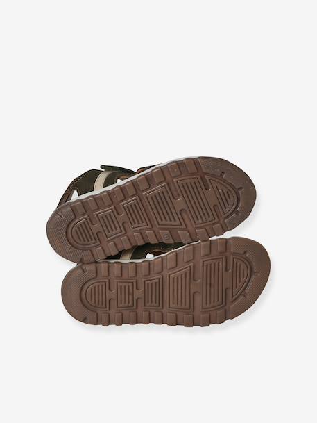 Boys' leather touch-fastening sandals khaki 