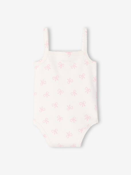 Pack of 2 girl's bodysuit with braces ecru 