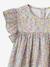 Ruffled, Short Sleeve Dress with Prints, for Girls emerald green+pale pink+printed white 