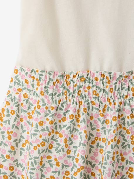 2-in-1-Effect Dress for Girls ecru+indigo+pale pink+striped pink 