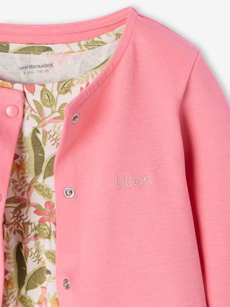 Dress + Jacket Outfit, for Girls mauve+printed pink 