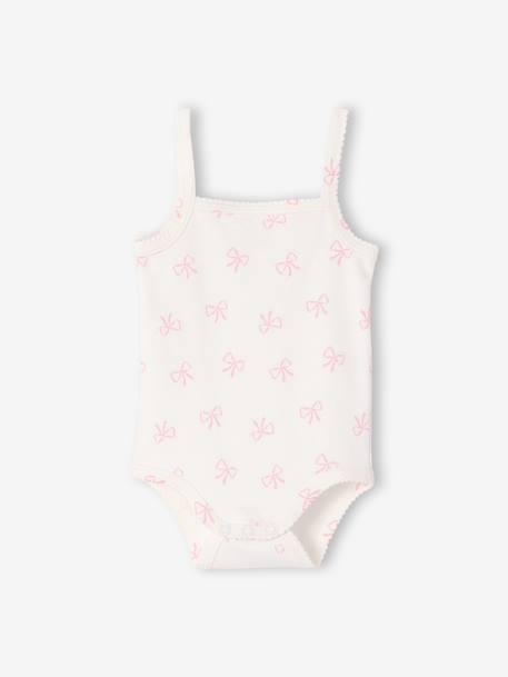 Pack of 2 girl's bodysuit with braces ecru 