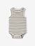 Pack of 3 sleeveless organic cotton bodysuits. blue 