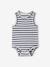 Pack of 3 sleeveless organic cotton bodysuits. blue 