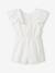 Playsuit with embroidery in cotton white 
