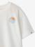 T-Shirt with Front/Back Motif, Faded Effect, JONEN aqua green+ecru 
