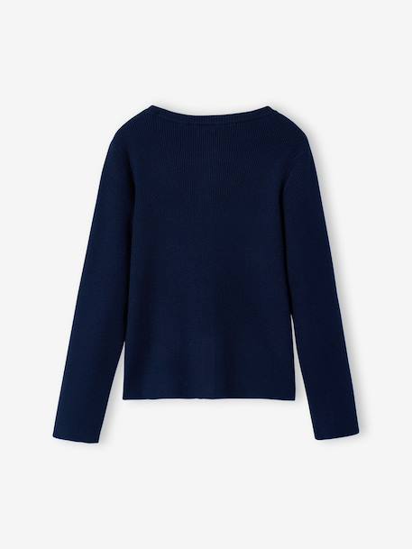 Girl's cardigan navy blue+sage green 