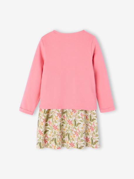 Dress + Jacket Outfit, for Girls mauve+printed pink 