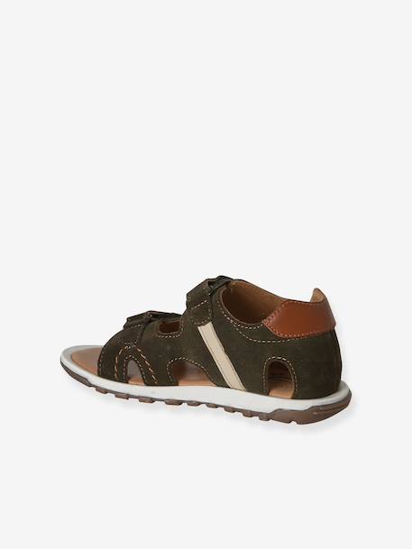 Boys' leather touch-fastening sandals khaki 