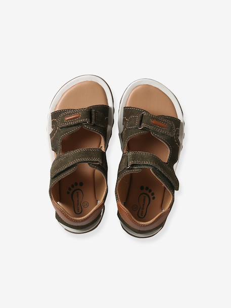 Boys' leather touch-fastening sandals khaki 