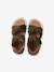 Boys' leather touch-fastening sandals khaki 