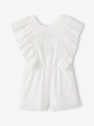Girls-Playsuit with embroidery in cotton 