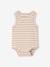 Pack of 3 sleeveless organic cotton bodysuits. blue 