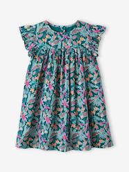 Girls-Ruffled, Short Sleeve Dress with Prints, for Girls 