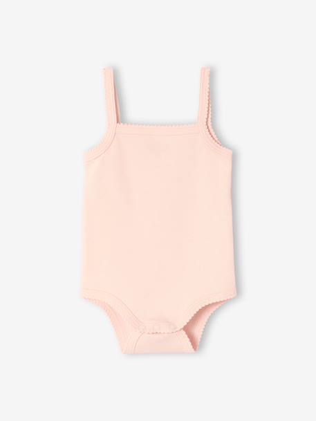 Pack of 2 girl's bodysuit with braces ecru 