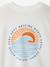 T-Shirt with Front/Back Motif, Faded Effect, JONEN aqua green+ecru 
