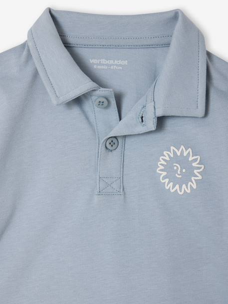 Boys' polo shirt and trouser set striped blue 