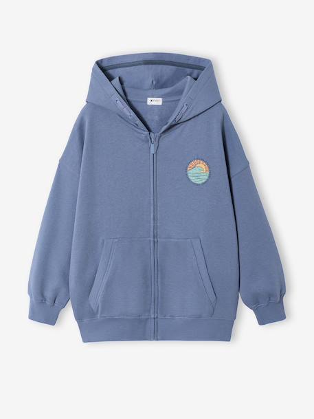 Zipped oversized sweatshirt grey blue 