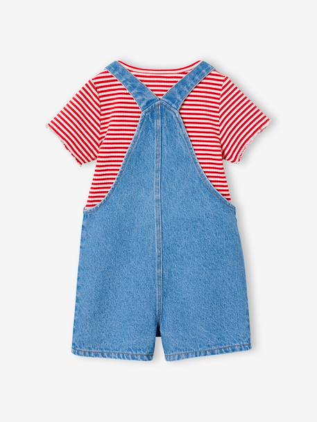 Dungaree and t-shirt set medium blue 