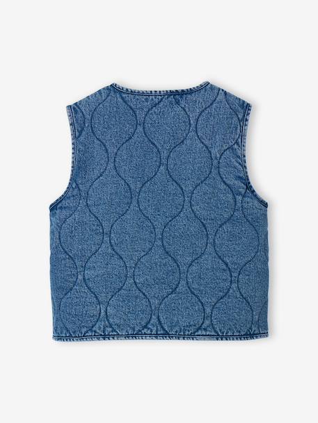 Denim sleeveless jacket medium blue 