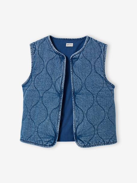 Denim sleeveless jacket medium blue 