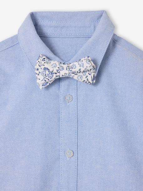 Long-sleeved shirt with bow tie sky blue 