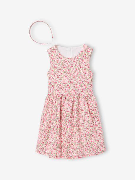 3-piece dress, cardigan and band for head accessories for hair set pale pink 