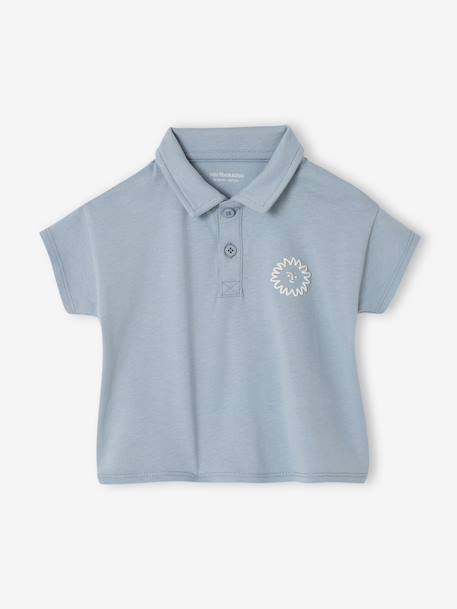 Boys' polo shirt and trouser set striped blue 