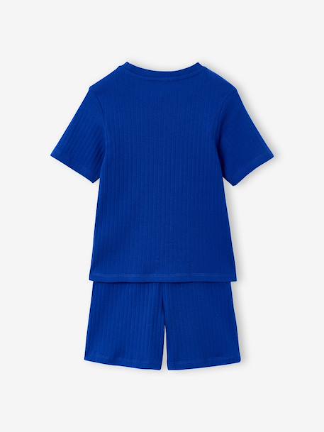 Ribbed pyjama short set for boys electric blue 