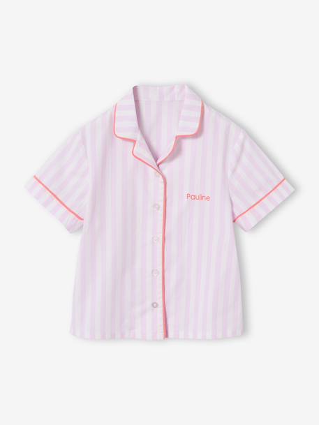 Short-sleeved pyjama playsuit to customise lilac 