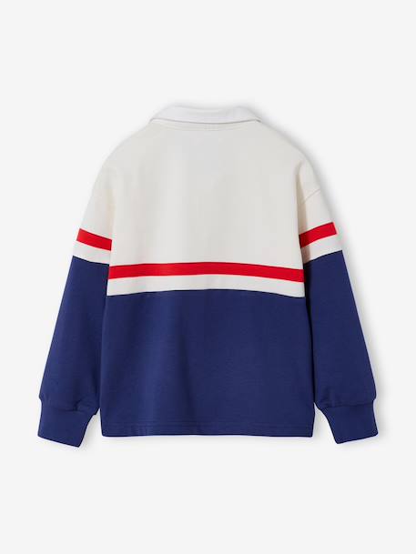 Polo-neck long-sleeved sweatshirt ink blue 