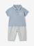 Boys' polo shirt and trouser set striped blue 