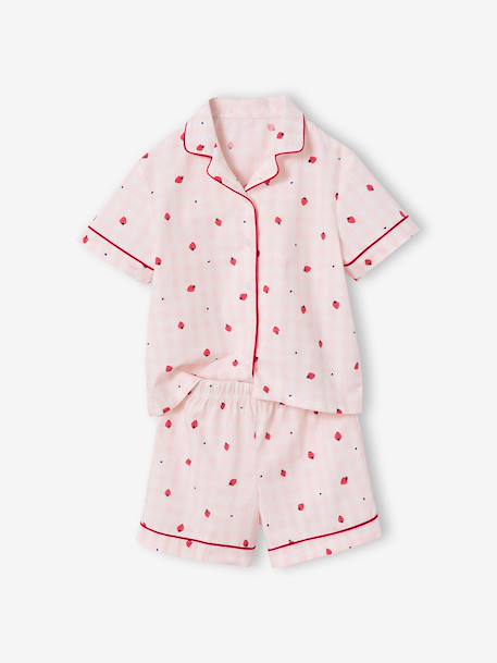 Strawberry short pyjamas set pale pink 