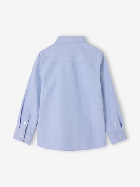 Long-sleeved shirt with bow tie sky blue 