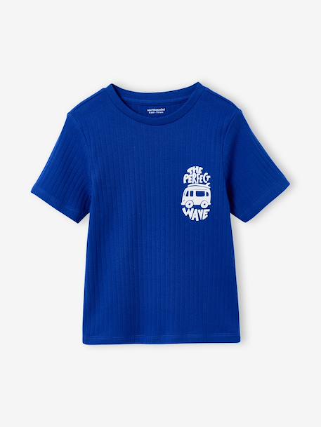 Ribbed pyjama short set for boys electric blue 