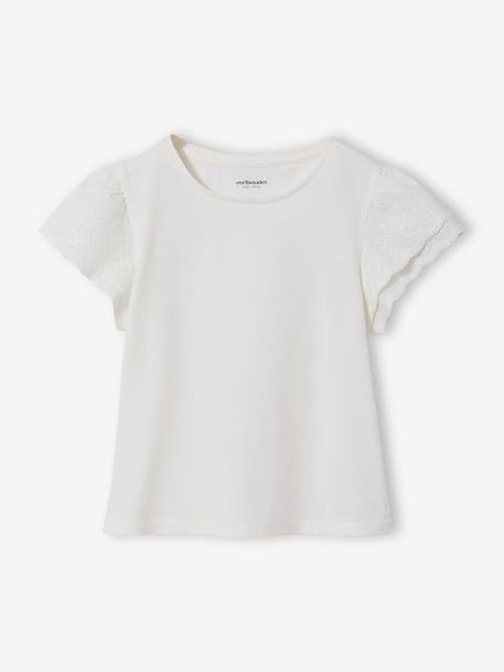 Girl's short-sleeved t-shirt ecru 