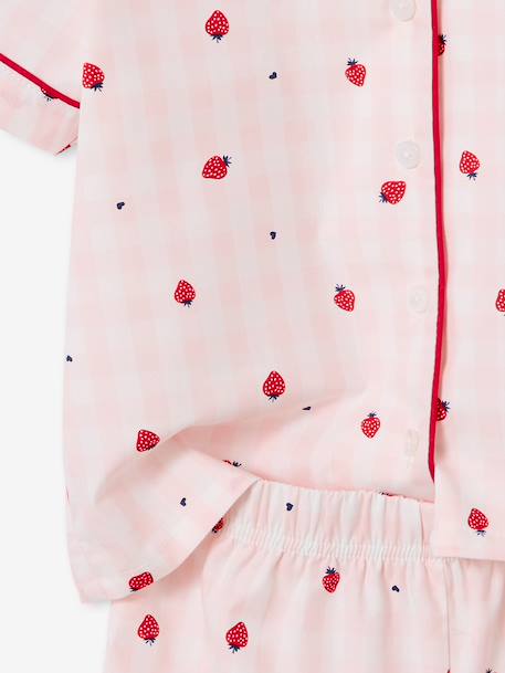 Strawberry short pyjamas set pale pink 
