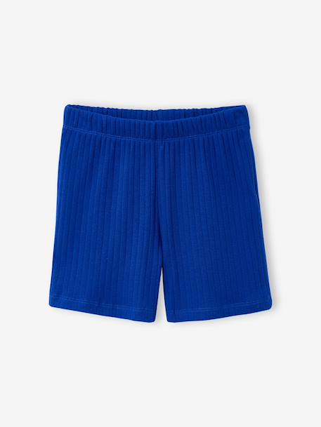 Ribbed pyjama short set for boys electric blue 