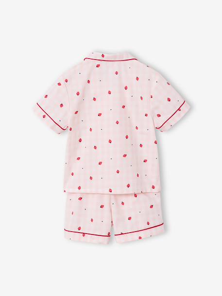 Strawberry short pyjamas set pale pink 