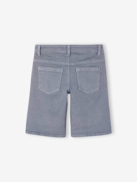 Boy's 5-pocket bermuda shorts clay beige+emerald green+grey blue+terracotta 