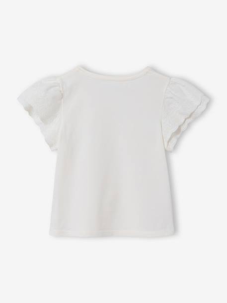 Girl's short-sleeved t-shirt ecru 