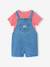 Dungaree and t-shirt set medium blue 