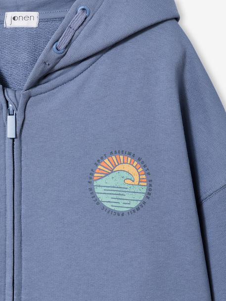 Zipped oversized sweatshirt grey blue 