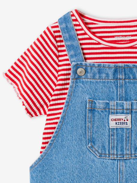 Dungaree and t-shirt set medium blue 