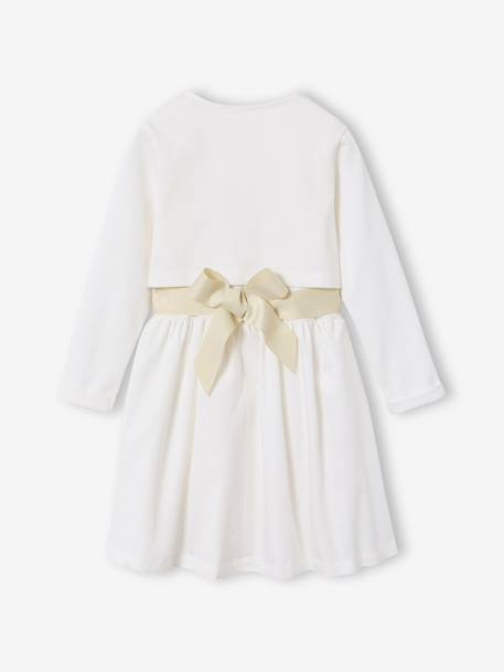 Set of skater dress, bolero and band for head accessories for hair sage green+white 
