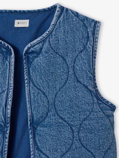 Denim sleeveless jacket medium blue 