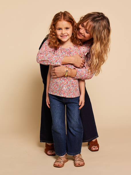 Girl's blouse with frill sleeves multicoloured 