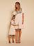 Cotton gauze dress with embroidered details sandy beige 