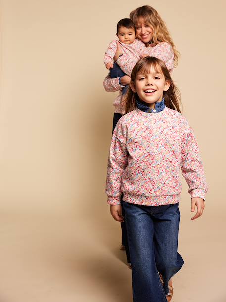 Girl's floral print sweatshirt multicoloured 