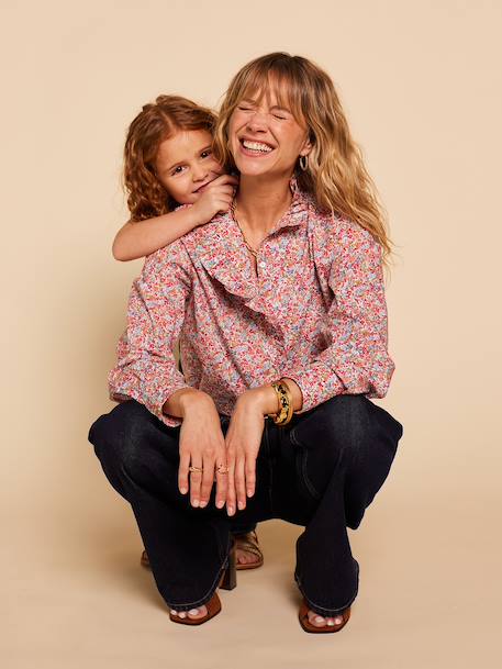 Shirt with floral print in organic cotton multicoloured 